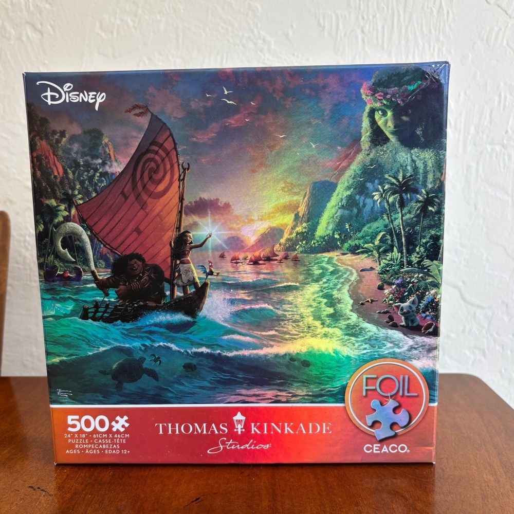 Disney Moana Thomas Kinkade Ceaco 500 Piece Foil Puzzle 42476 New Sealed Bag